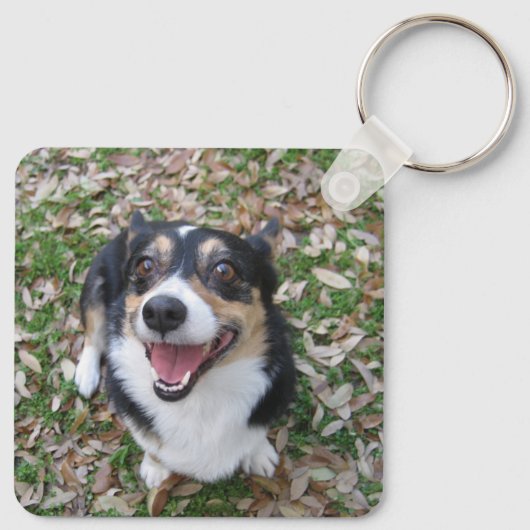 In het Behouden van de Aangepaste Dog Foto Collage Sleutelhanger (Achterkant)