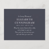 In het belang van het geheugen is het moderne aankondigingskaart (Voorkant)