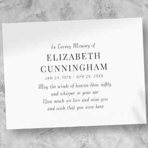 In het belang van het geheugen is het moderne aankondigingskaart