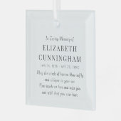 In het belang van het geheugen is het moderne glas ornament (Voorkant links)