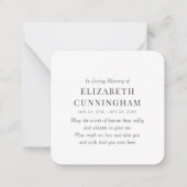 In het belang van het geheugen is het moderne notitiekaartje (Voorkant)