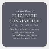 In het belang van het geheugen is het moderne vierkante sticker (Voorkant)