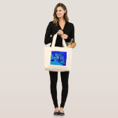 In het blauw grote tote bag (Voorkant (model))
