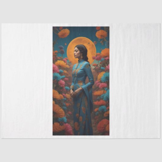 In het bloemenveld decoupage tissue papier (Voorkant)