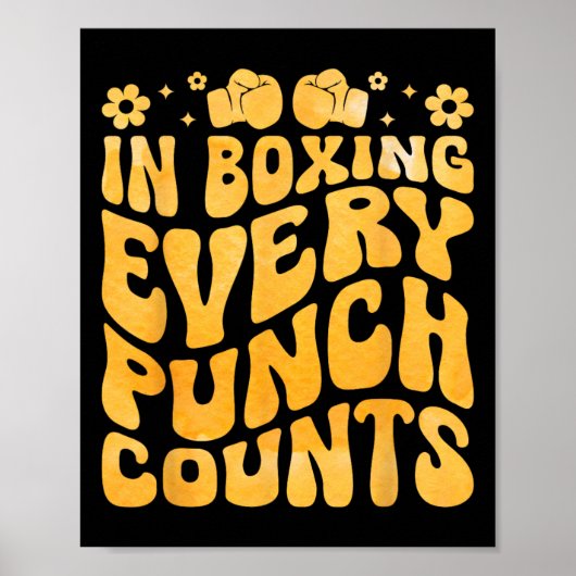 In het boksen telt elke punch de bokser sporter poster (Voorkant)
