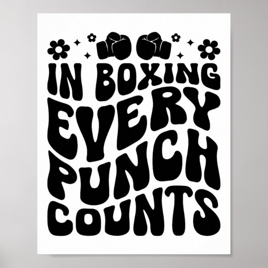 In het boksen telt elke punch de bokser sporter poster (Voorkant)