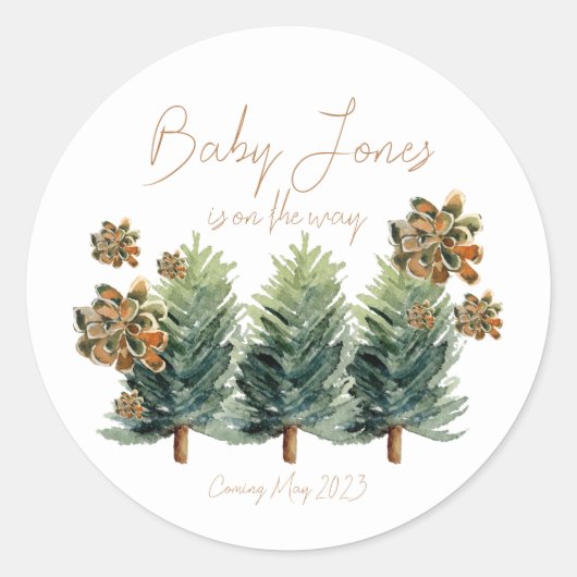 In het bos | Baby shower MultiUse Sticker (Voorkant)