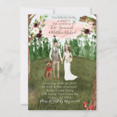 In het bos bruiloft uitnodiging met hond (Voorkant)