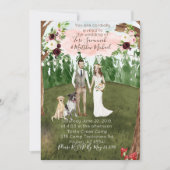 In het bos bruiloft uitnodiging met hond-2 honden (Voorkant)