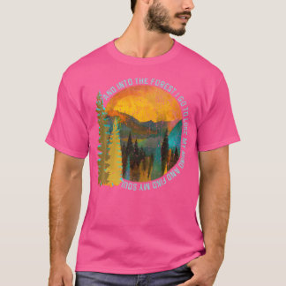 In het bos ga ik de Natuur van het wandelende Shir T-shirt