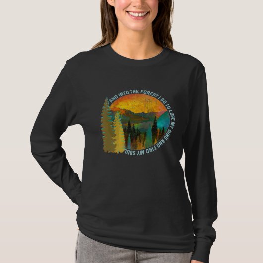 In het bos ga ik de Natuur van het wandelhout T-shirt (Voorkant)