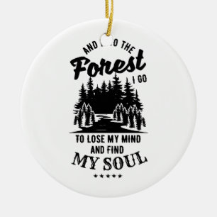 In het bos ga ik keramisch ornament