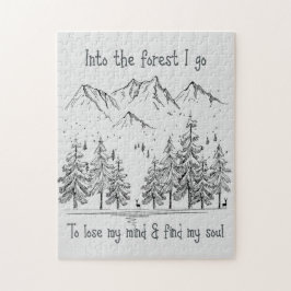 In het bos ga ik mijn geest verliezen, mijn soep z legpuzzel
