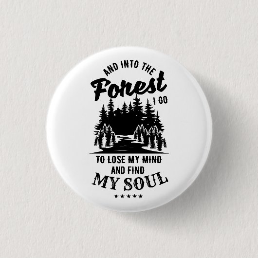 In het bos ga ik ronde button 3,2 cm (Voorkant)