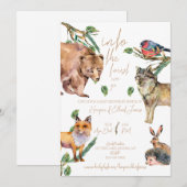 In het bos gaan we | Baby shower Uitnodiging (Voorkant / Achterkant)