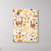 In het bos/Herfsthert op wit Canvas Afdruk (Voorkant)