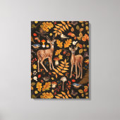 In het bos/Herfthert op zwart Canvas Afdruk (Voorkant)