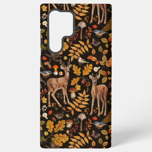 In het bos/Herfthertenherten op zwart Samsung Galaxy Hoesje