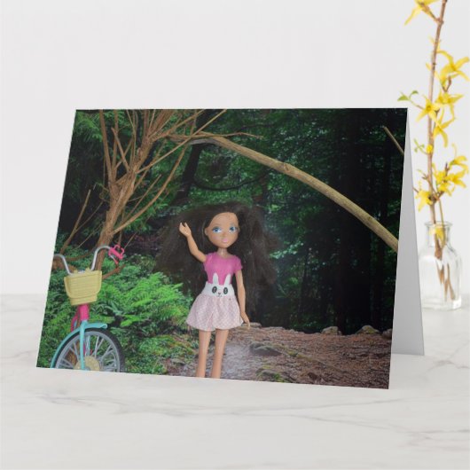 In het bos om mijn zus te ontmoeten kaart (Gele Bloem)