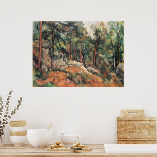 In het bos - Paul Cezanne - c1898 Poster (Keuken)