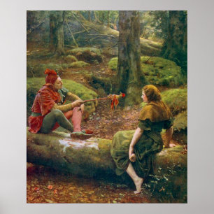In het bos van Arden, circa 1892 door John Collier Poster