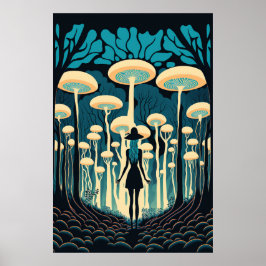 In het bos van paddenstoelen Poster