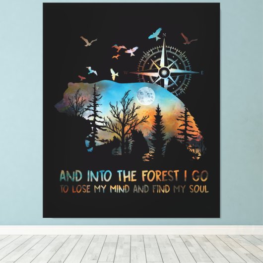 In het bos verlies ik mijn geest canvas afdruk (Insitu (Houten vloer))