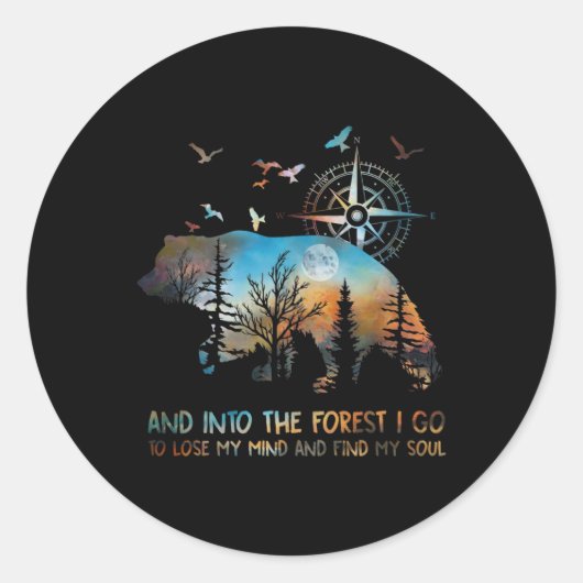 In het bos verlies ik mijn geest ronde sticker (Voorkant)