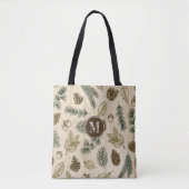 In het bossen bos rustieke groenblijvende takjes k tote bag (Voorkant)