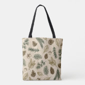 In het bossen bos rustieke groenblijvende takjes k tote bag (Achterkant)
