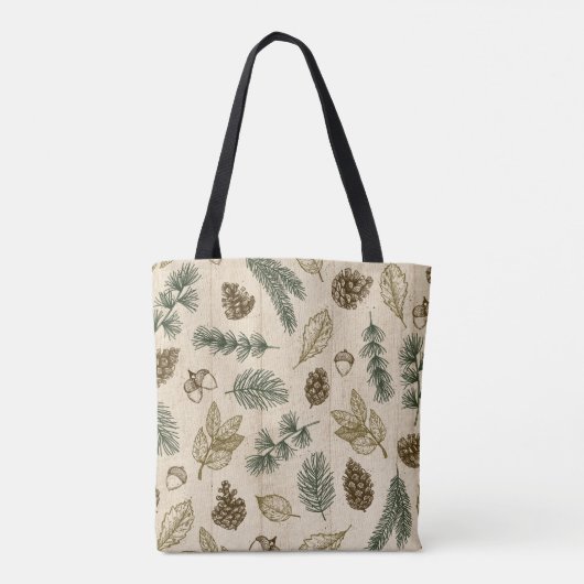 In het bossen bos rustieke groenblijvende takjes k tote bag (Achterkant)