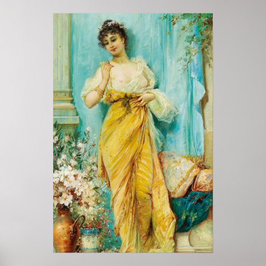 In het Boudoir door Hans Zatzka - poster (Voorkant)