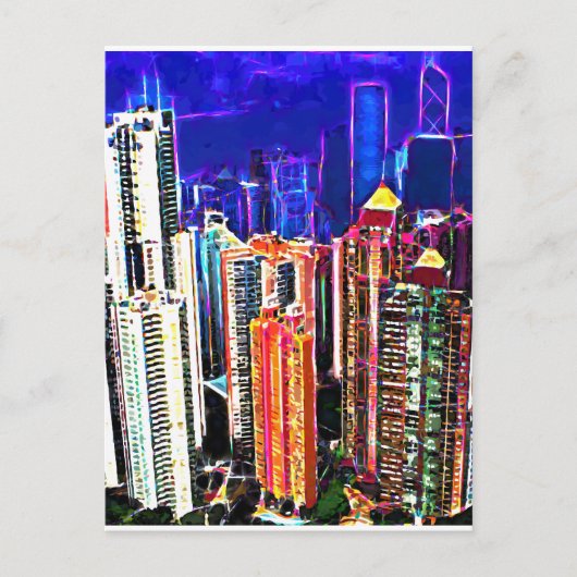 In het centrum van Hongkong: China: Briefkaart (Voorkant)