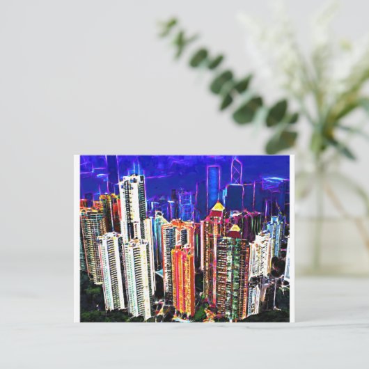 In het centrum van Hongkong: China: Briefkaart (Staand voorkant)