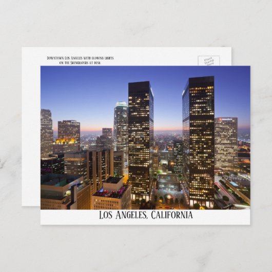 In het centrum van Los Angeles met gloed, Briefkaa Briefkaart (Voorkant / Achterkant)