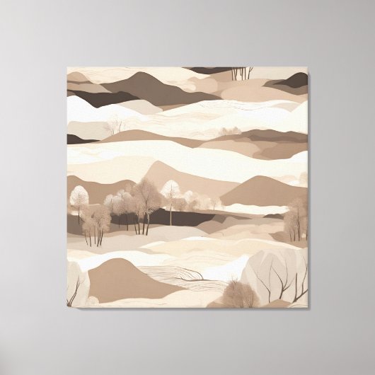 In het Cream Landschap AI art Canvas Afdruk (Voorkant)