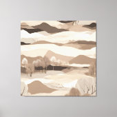 In het Cream Landschap AI-kunst Canvas Afdruk (Voorkant)
