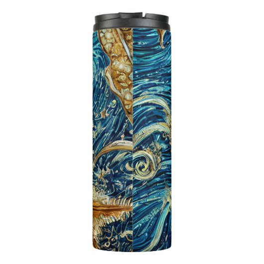 In het diepe blauw thermosbeker (Achterkant)