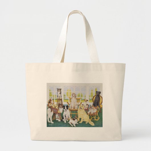 In het Dog House Grote Tote Bag (Voorkant)