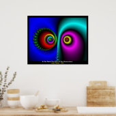 In het donker, de ogen van het gememmerde poster (Keuken)