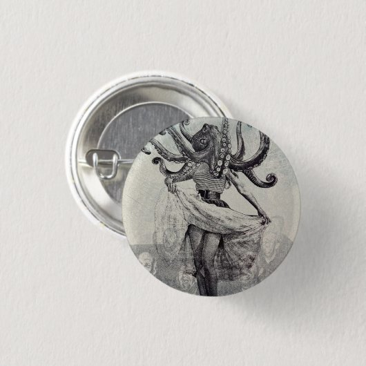 In het donker, in het zee. ronde button 3,2 cm (Voorkant /achterkant)