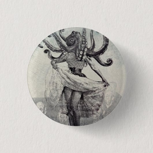 In het donker, in het zee. ronde button 3,2 cm (Voorkant)