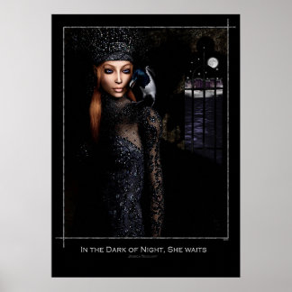 In het donker van de nacht wacht ze poster