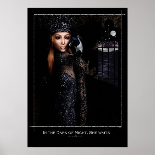 In het donker van de nacht wacht ze poster (Voorkant)