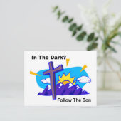 In het donker, volg het geschenk voor de zoon briefkaart (Staand voorkant)