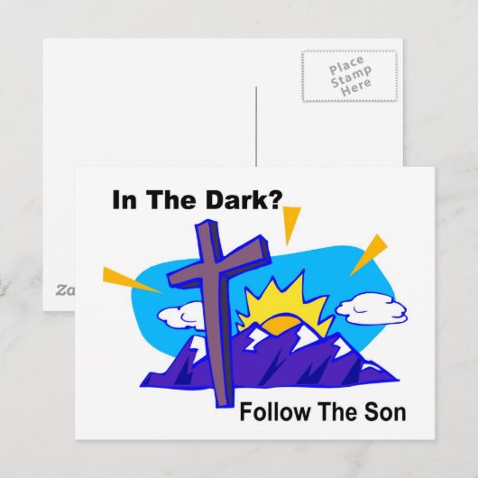 In het donker, volg het geschenk voor de zoon briefkaart (Voorkant / Achterkant)