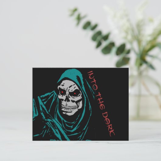 In het donkere skelet briefkaart (Staand voorkant)