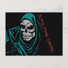 In het donkere skelet briefkaart