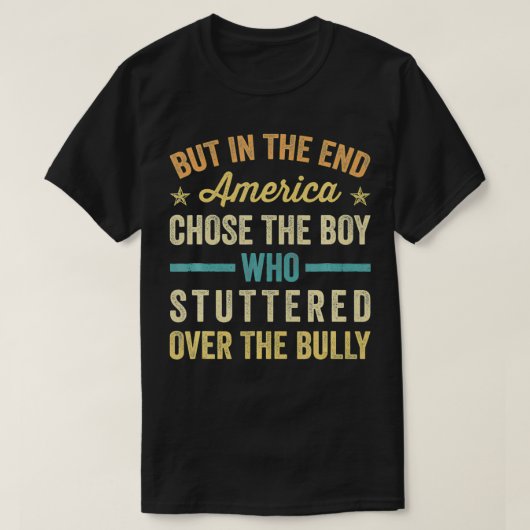 In het Eind Amerika koos de jongen die rondstudeer T-shirt (Design voorkant)