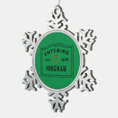 In het Engels Hingham Massachusetts kerstsnowflake Tin Sneeuwvlok Ornament (Rechts)